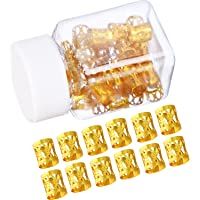 50 Piezas Dreadlocks Beads Anillos de Rastas de Aluminio Ajustables Decoración de Pelo Trenzado (Dorado)